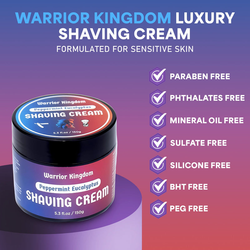 WhollyKaw WhollyKaw Warrior Kingdom Luxury Shaving Cream - Peppermint Eucalyptus Shaving Cream
