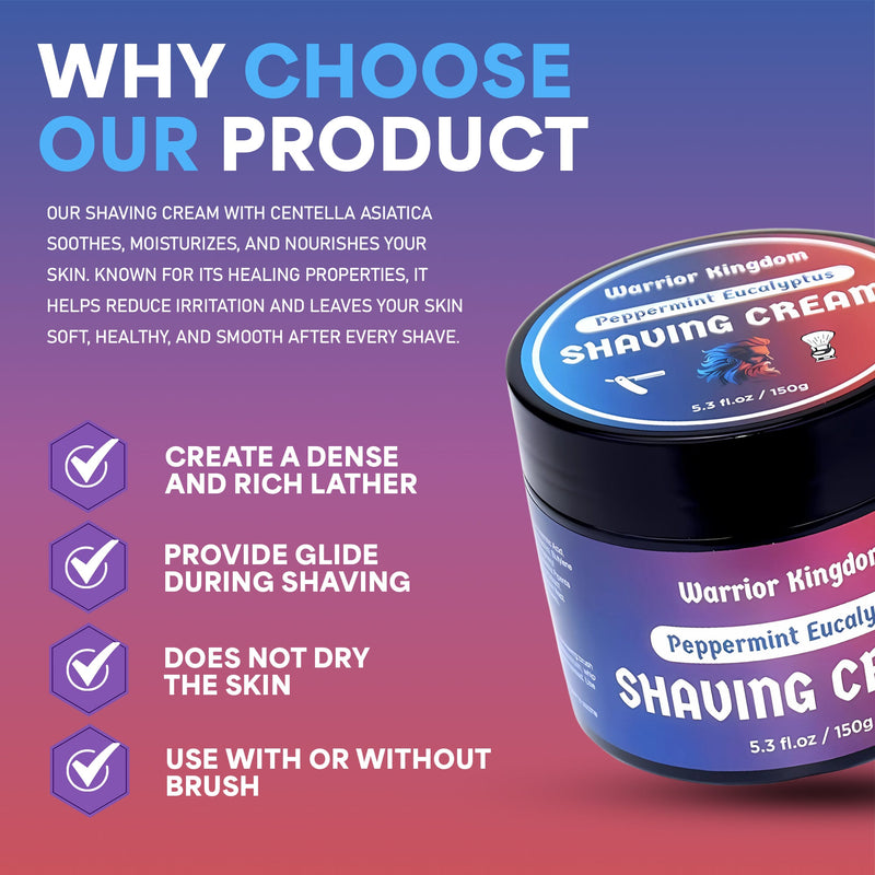 WhollyKaw WhollyKaw Warrior Kingdom Luxury Shaving Cream - Peppermint Eucalyptus Shaving Cream