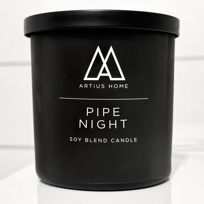 Artius Man Pipe Night Wood Wick Candle – Sweet Cherry Pipe Tobacco and Warm Woods (10 oz) candle