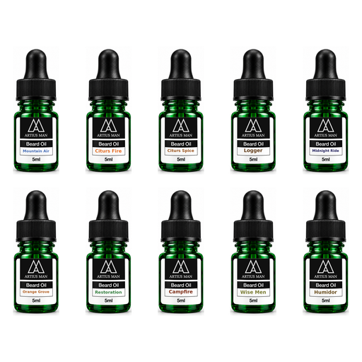 Artius Man Beard Oil Sampler 10-Pack – Build Your Own 10-Scent Beard Oil Kit Beard Oil White Smoke