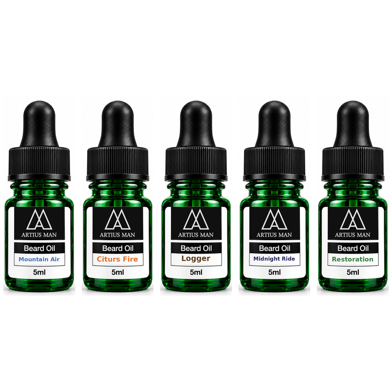 Artius Man Beard Oil Sample Pack – Build Your Own 5-Scent Beard Oil Kit Beard Oil White Smoke