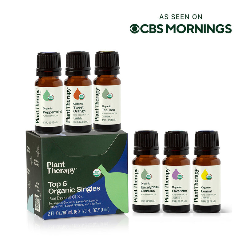 Plant Therapy Top 6 Organic Singles Essential Oil Set Essential Oil