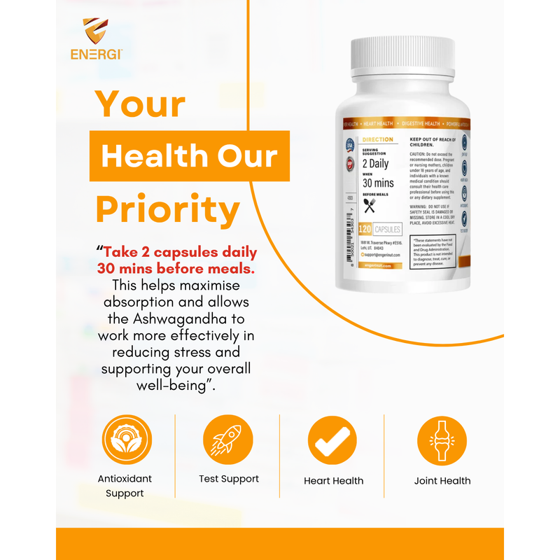 Energi Nutrition Ashwagandha Capsules White Smoke