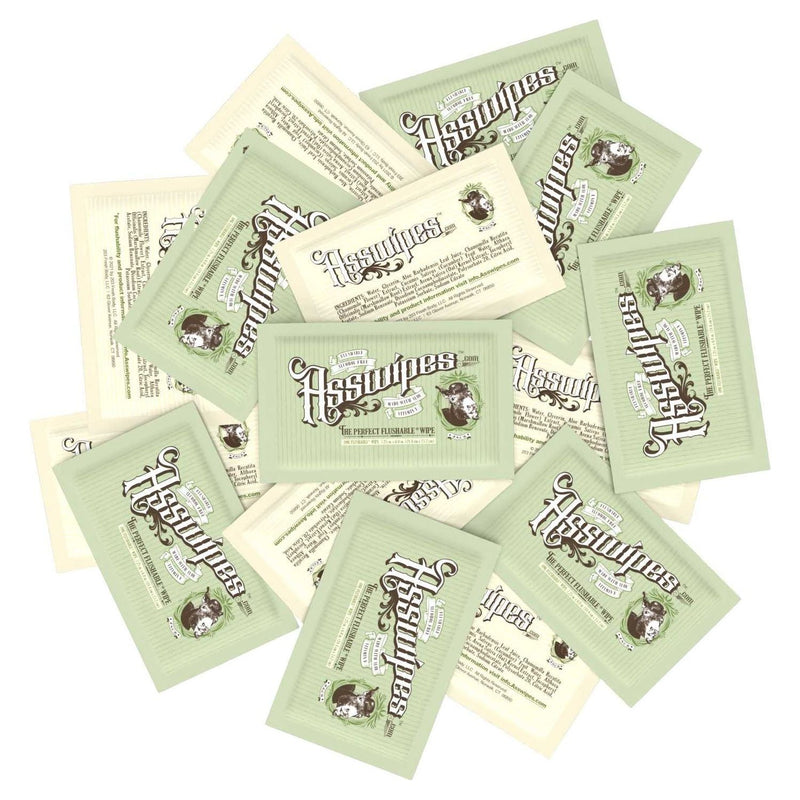 Fresh Body FB® Asswipes Singles - Individually Wrapped Flushable Wipes (select quantity) Adult Hygienic Wipes
