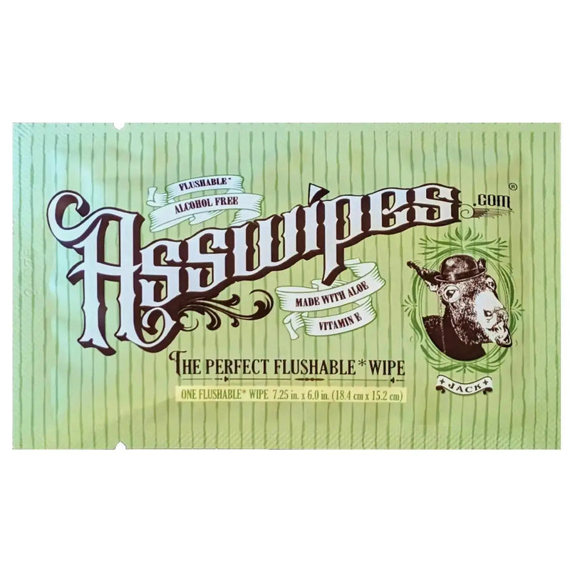 Fresh Body FB® Asswipes Singles - Individually Wrapped Flushable Wipes (select quantity) Adult Hygienic Wipes