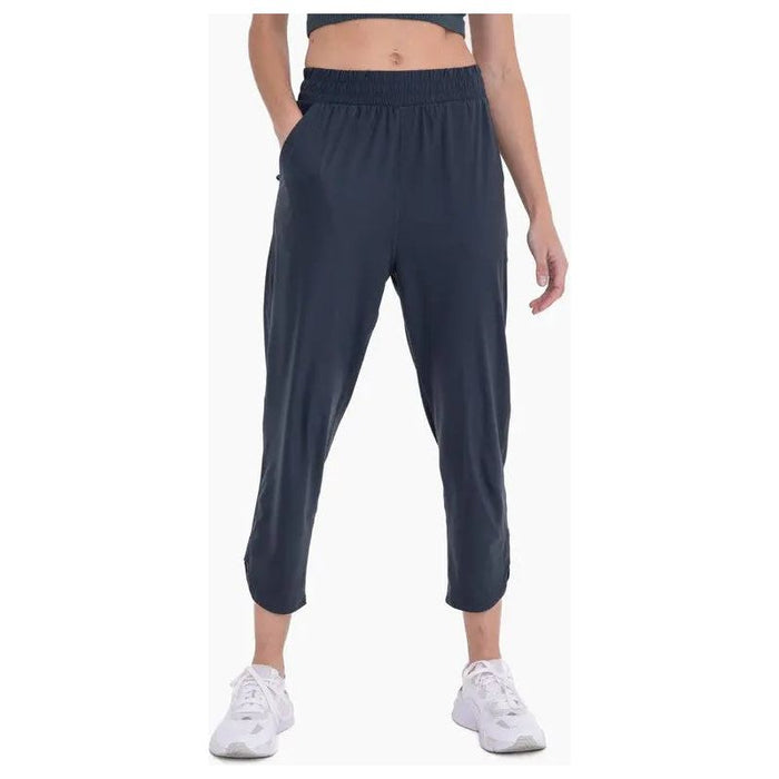 Athleisure Joggers with Curved Notch Hem