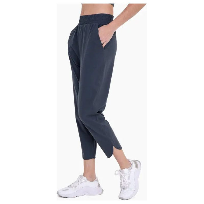 Athleisure Joggers with Curved Notch Hem