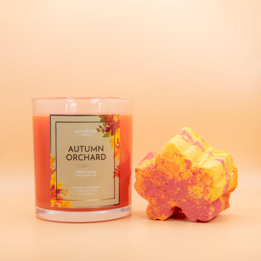 Fragrant Jewels Autumn Orchard - Candle and Bath Bomb Set Bundle (Candle & Bath Bomb)