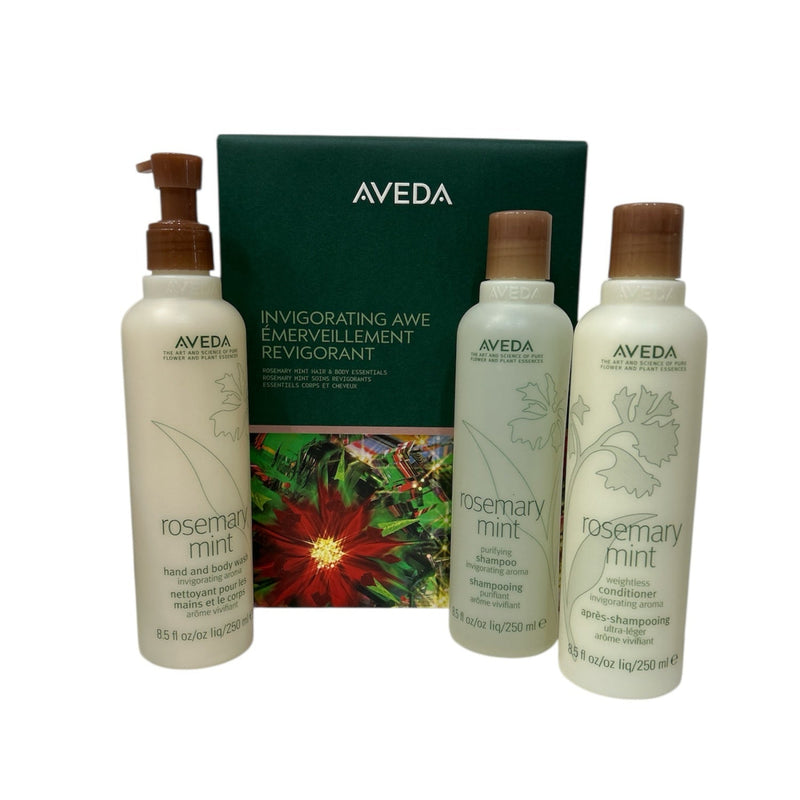 Nava Beauty Aveda Invigorating AWE Rosemary Mint Hair & Body Essentials Gift Set Hair White Smoke