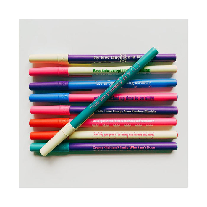 The Bullish Store - Awfully Gorgeous For Being This Broke And Tired Ballpoint Pen In Cream | Gen Z Aesthetic Blue Ink