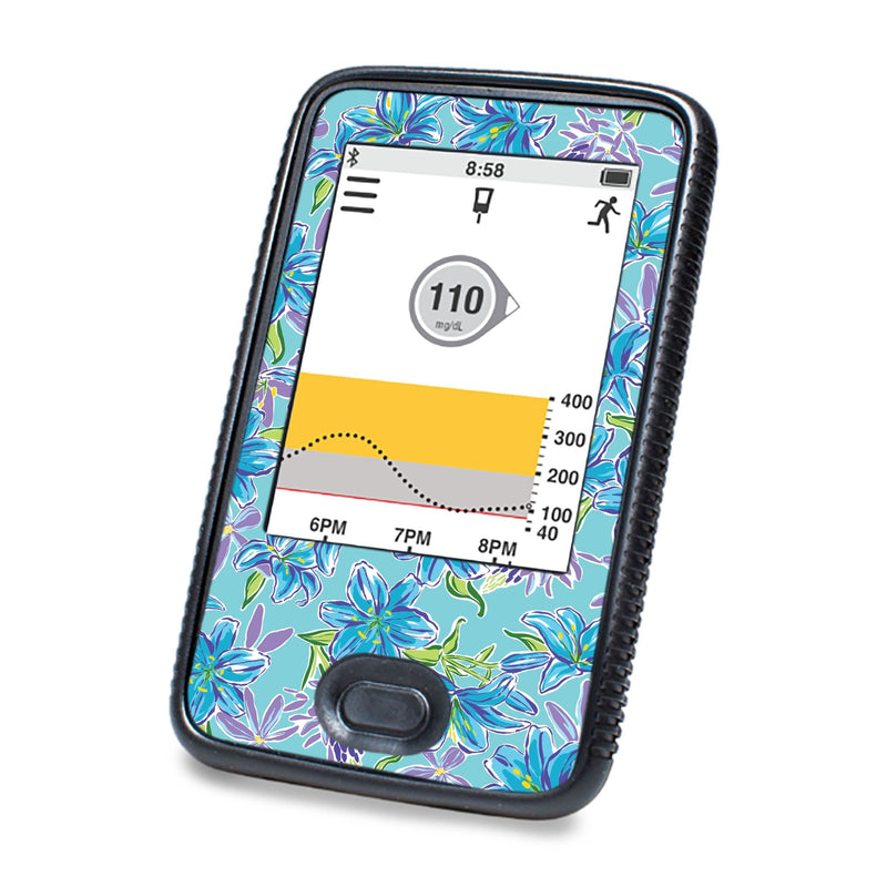 Peelz Azul Flowers Designed for DEXCOM G6 Touchscreen Receiver Peelz/Stickers