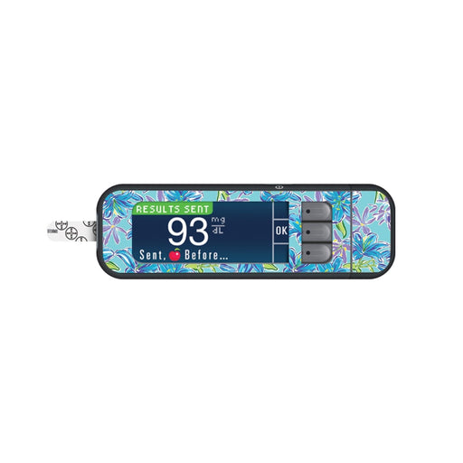 Peelz Azul Flowers Sticker for Bayer Contour Next Glucometer Peelz/Stickers