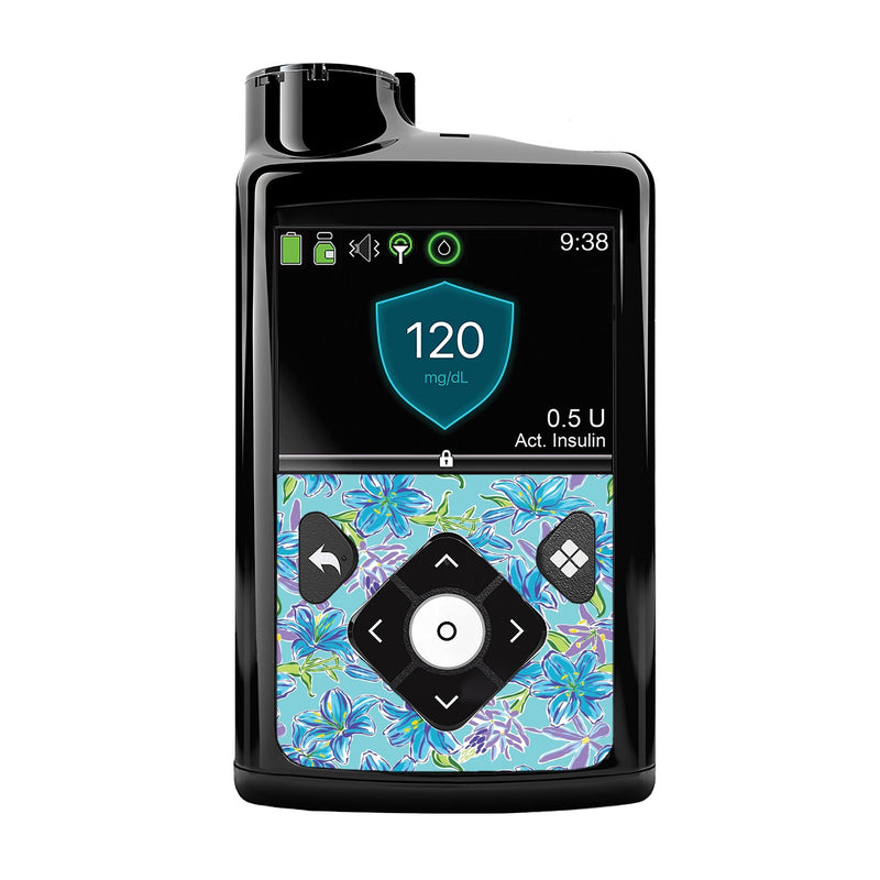 Peelz Azul Flowers Sticker for Medtronic MiniMed 770G & 780G Peelz/Stickers
