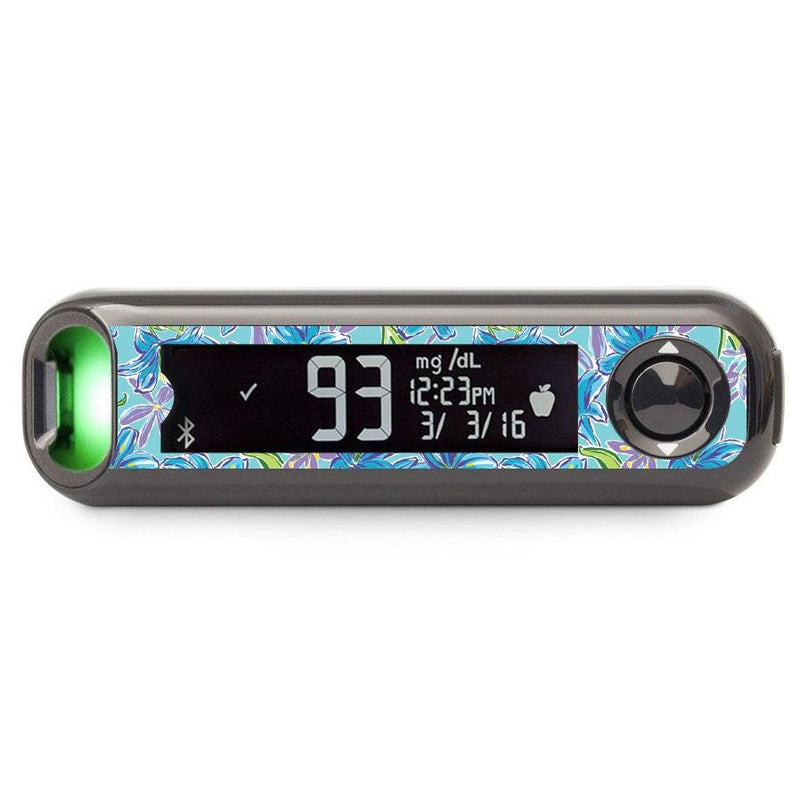 Peelz Azul Flowers for Bayer Contour© Next One Glucometer Peelz/Stickers