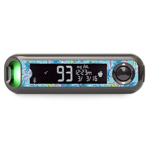 Peelz Azul Flowers for Bayer Contour© Next One Glucometer Peelz/Stickers