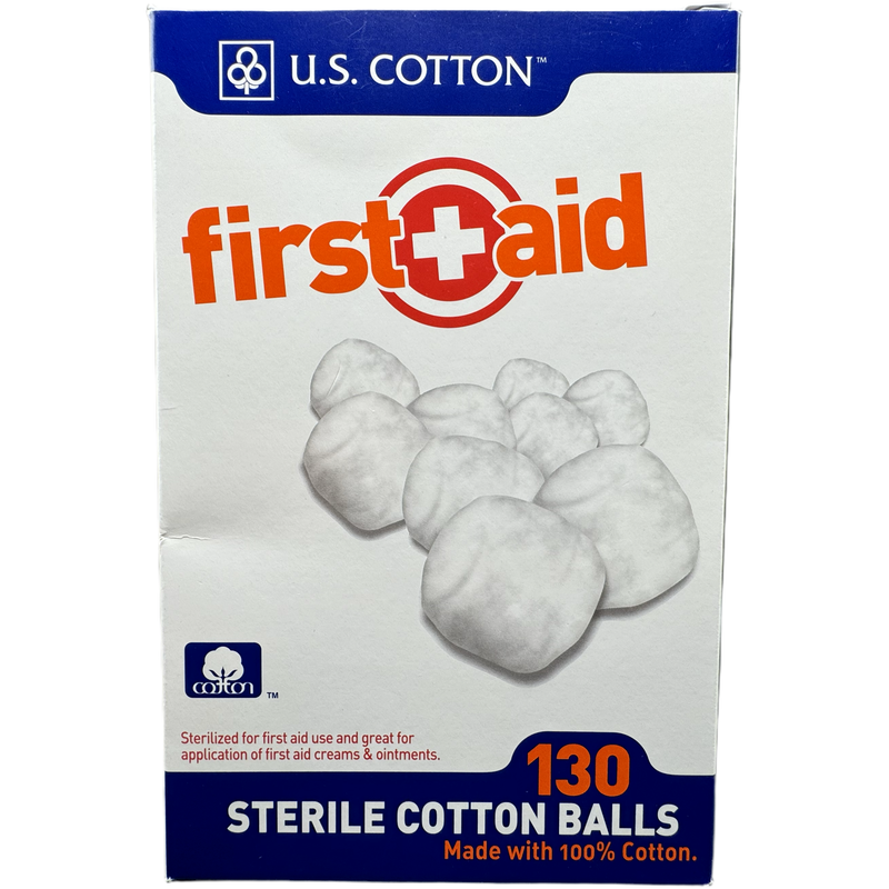 U.S. Cotton U.S. Cotton First Aid Sterile Cotton Balls 130 count First Aid Supplies