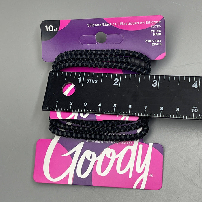Paywut - Goody 3 Sets Of 10! Anti-Slip Elastics For Thick Hair 30 Ct Black/Grey 3000126 (New)
