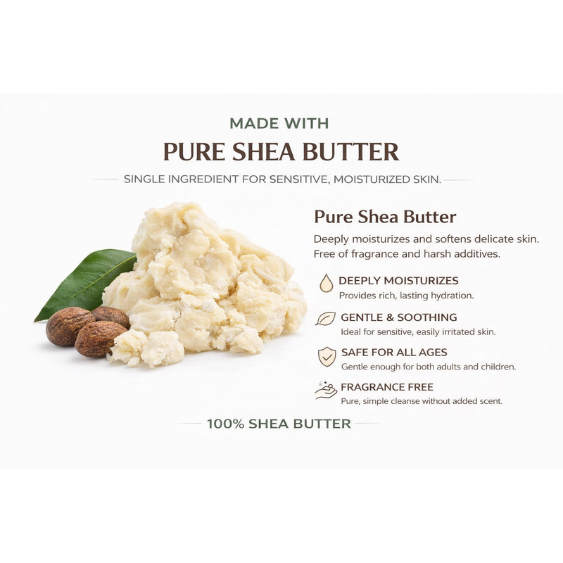 Lulu’s Holistics Pure Shea Butter Bar Soap – Fragrance-Free, Gentle & Moisturizing Bar soap