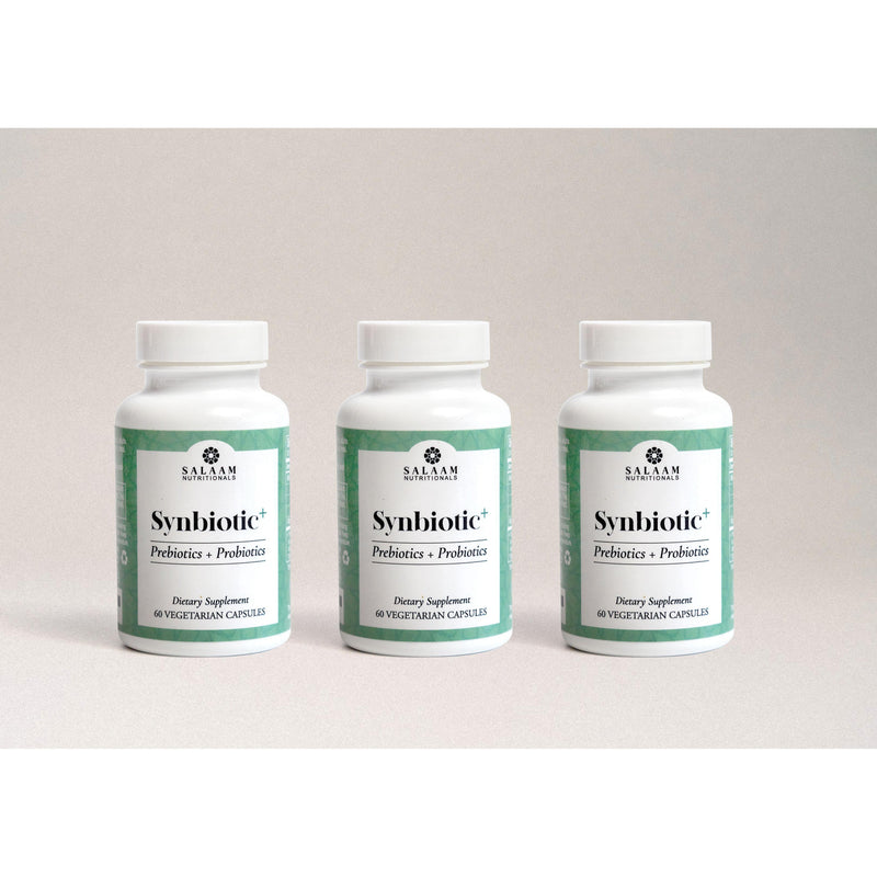 Salaam Nutritionals Synbiotic Plus - Halal Probiotics + Prebiotics 3.5 Billion CFU Veggie Capsules - 60 Count | Salaam Nutritionals Prebiotic + Probiotic