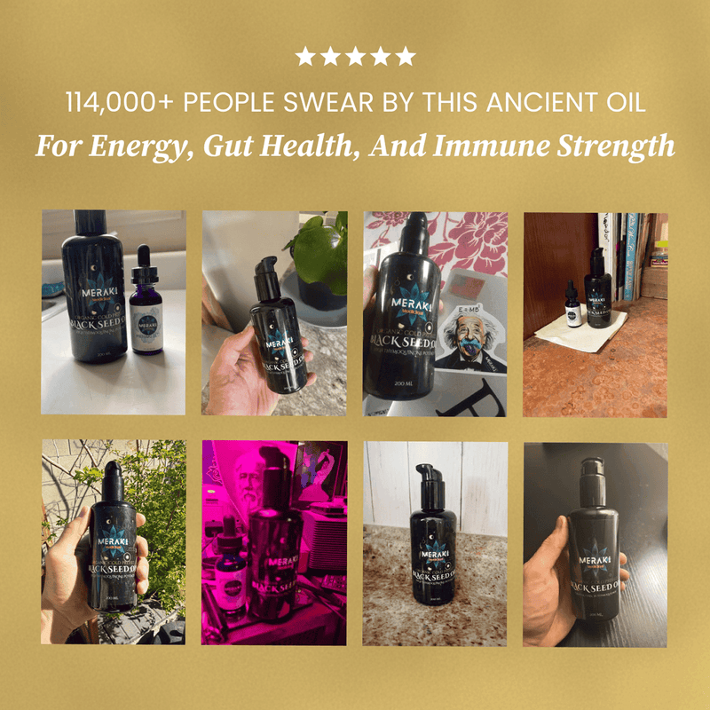 Meraki Medicinal High Potency Cold-Pressed Organic Black Seed Oil with 3% Thymoquinone
