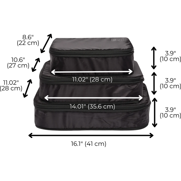 Bag-All - Compression Cubes & Packing Bags Set, 8-Pack, Black