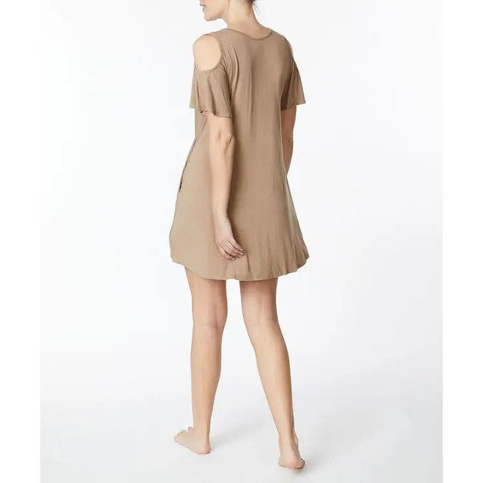 Bamboo Cold Shoulder Flare Dress