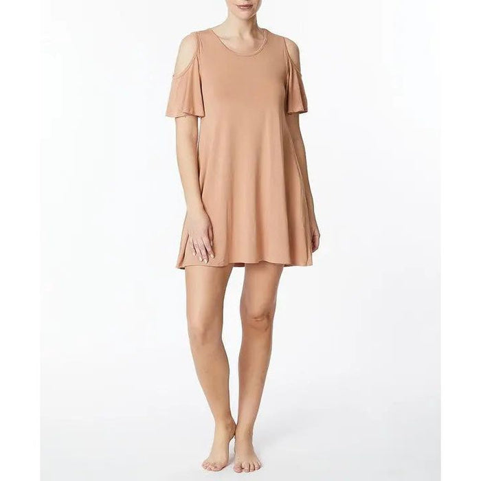 Bamboo Cold Shoulder Flare Dress