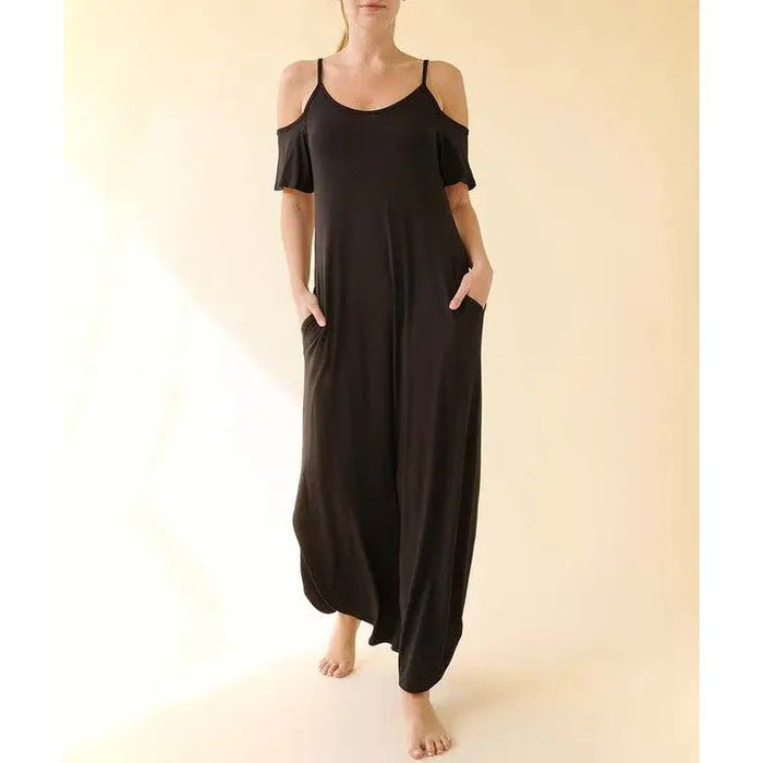 Bamboo Cold Shoulder Maxi Dress