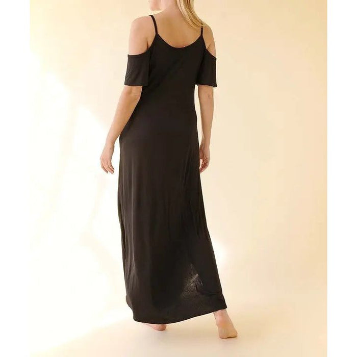 Bamboo Cold Shoulder Maxi Dress