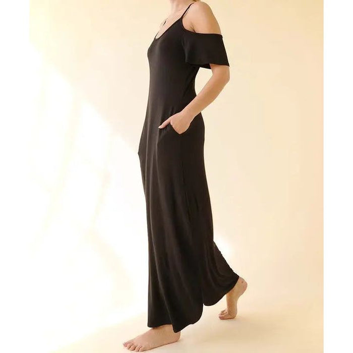 Bamboo Cold Shoulder Maxi Dress