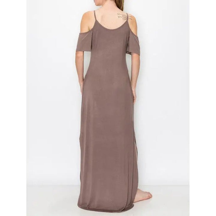 Bamboo Cold Shoulder Maxi Dress