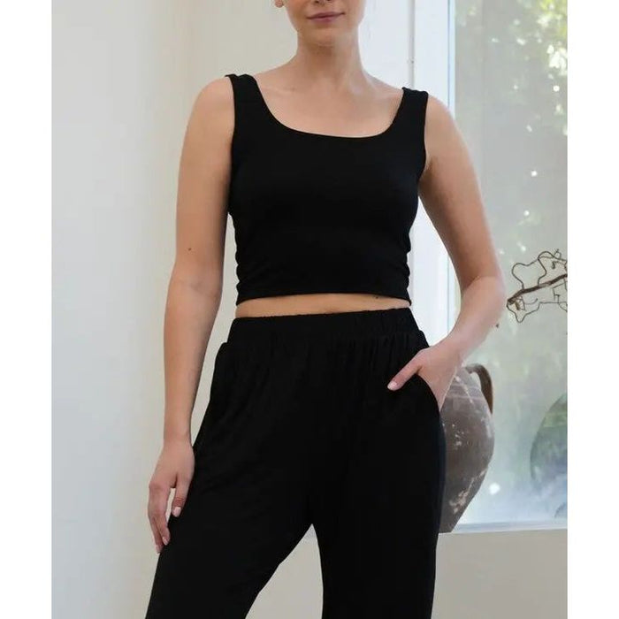 Bamboo Double Layer Crop Tank