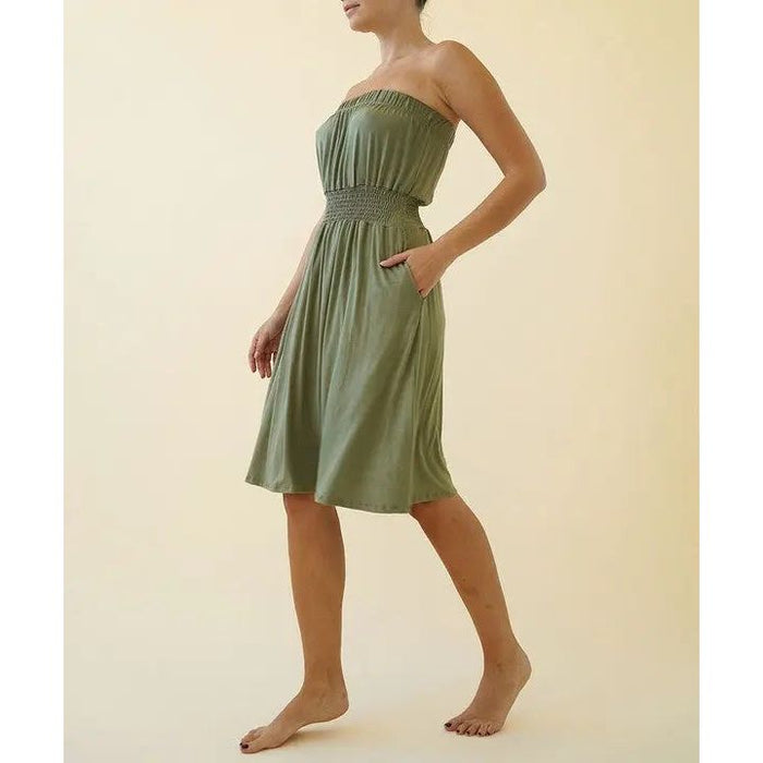 Bamboo Tube Dress Knee Length