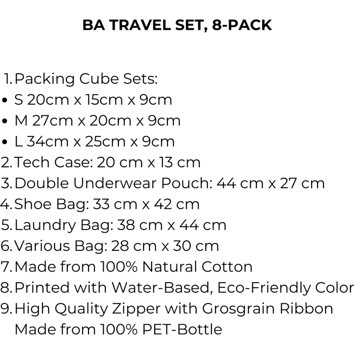Bag-All - Ba Travel Set, 8-Pack Cream