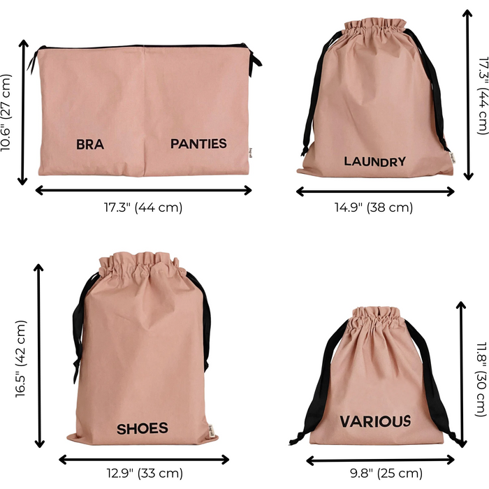 Bag-All - Ba Travel Set, 8-Pack Pink/Blush