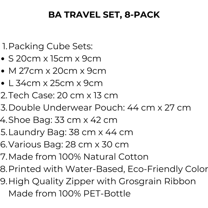 Bag-All - Ba Travel Set, 8-Pack Pink/Blush