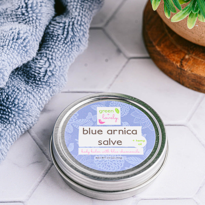 Green + Lovely Blue Arnica Salve /// Muscle Rub with Hemp Seed Oil