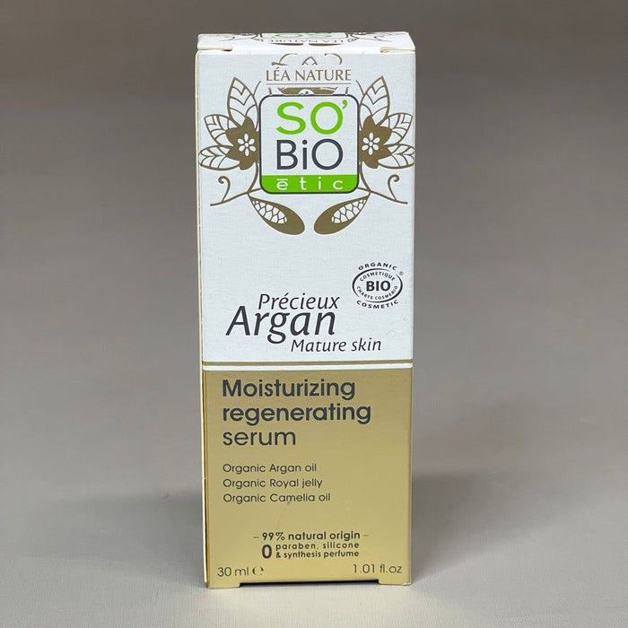 Paywut - So Bio Etic Precious Argan Moisturizing Regenerating Face Serum Organic Anti-Aging & Firming For Dry Skin & Deep Hydration 1 Fl Oz (New)