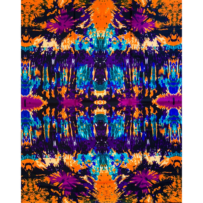 Unpredictable Uhai Design Fabric - Orange, Purple, Blue