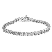 Bids.com .925 Sterling Silver 1/4 Cttw Diamond Station and S Link Bracelet Bracelets