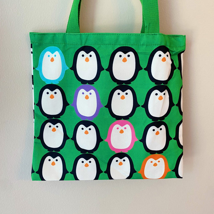 Let’s Hold Hands Penguin Canvas Tote