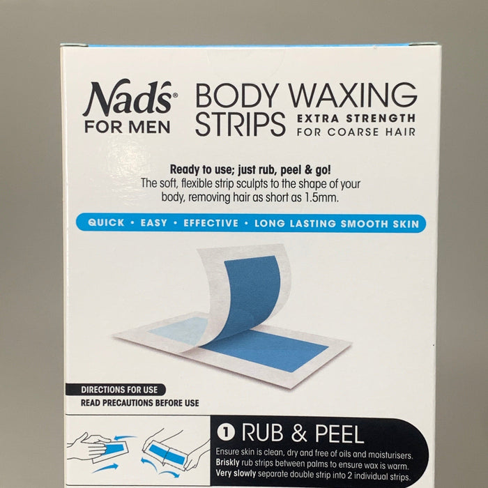 Paywut - Nads 2 Pk Mens Body Wax Strips For Course Male Hair 3494En06