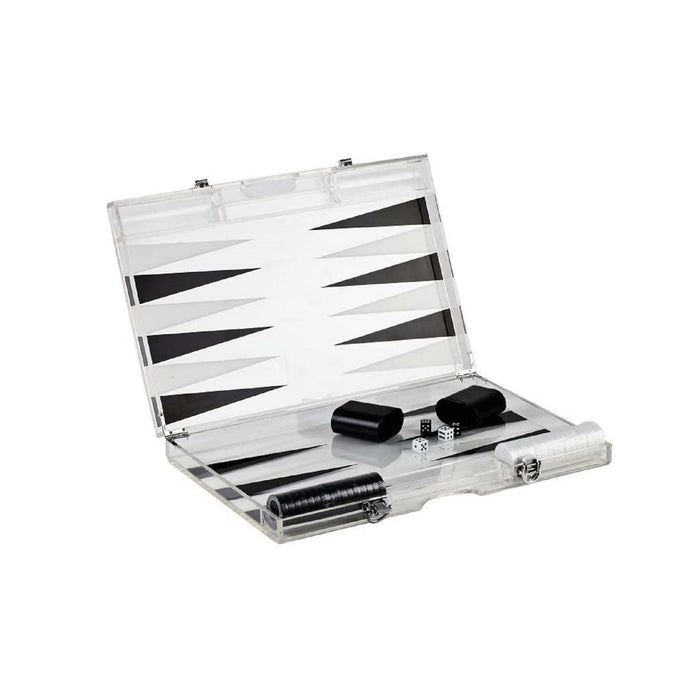 Premium 18-Inch Lucite Backgammon Set - Elegant Design for Timeless Enjoyment