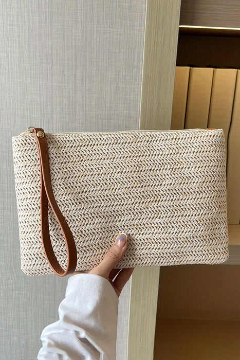 Estrella Straw Woven Wristlet