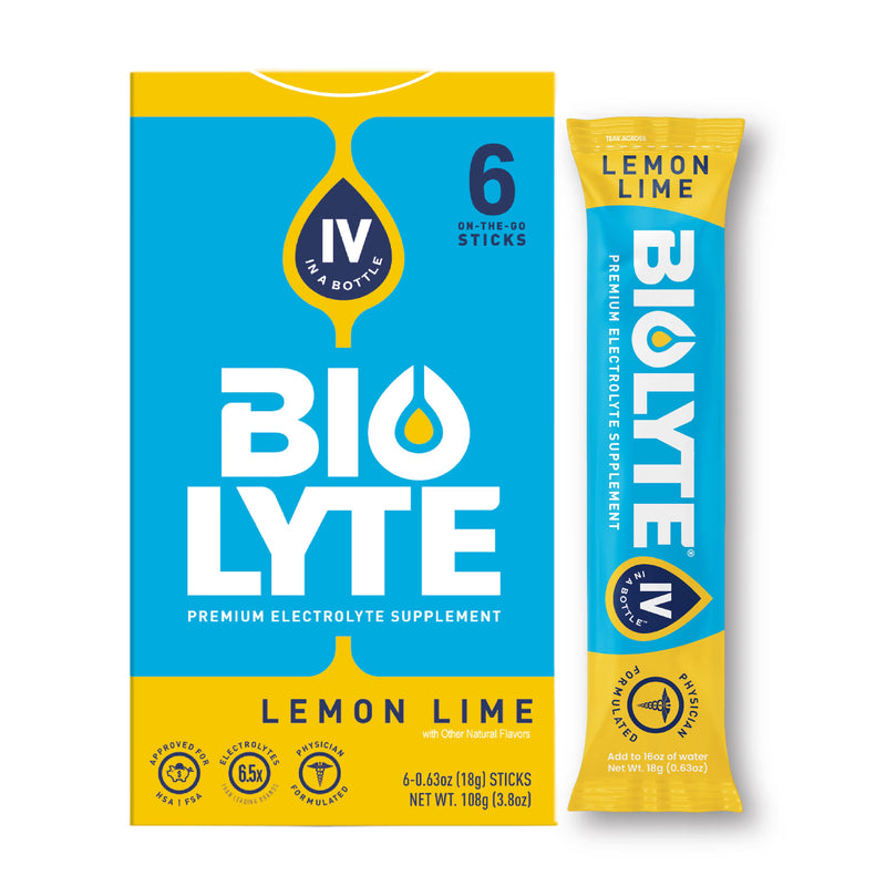 Biolyte BIOLYTE On-The-Go Electrolyte Powder Sticks, Citrus Flavor (6 Count) Powdered Beverage Mixes