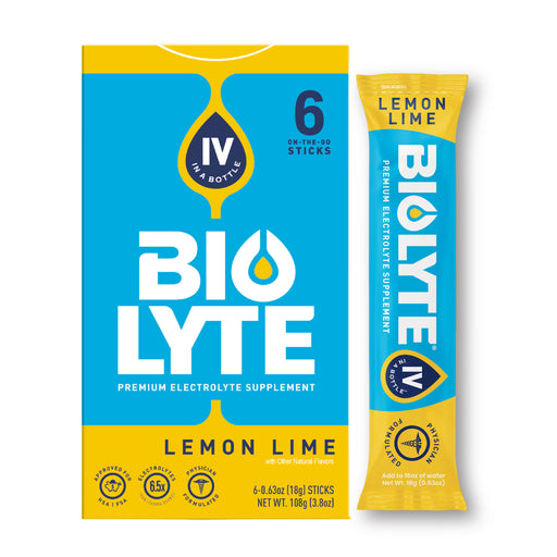 Biolyte BIOLYTE On-The-Go Electrolyte Powder Sticks, Citrus Flavor (6 Count) Powdered Beverage Mixes Dark Turquoise