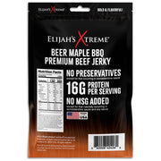 Elijah's Xtreme Beer Maple BBQ Beef Jerky - 6 bags (1lb) Beef Jerky