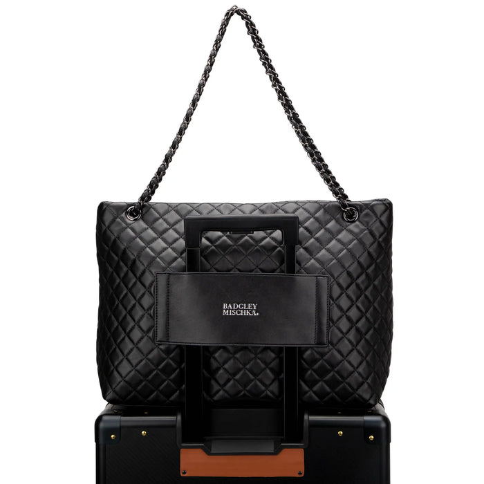 Diana Quilted Vegan Leather Weekender Tote Bag