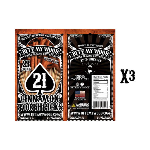 BiteMyWood BiteMyWood Flavored Birchwood Toothpicks in Plastic Reusable Bag 21 qty x 3 Packs Beauty & Personal Care - Nasal & Oral Care - Dental Floss & Picks