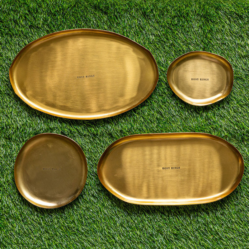 Rosy Rings Gold Centerpiece Botanical Candle Plate Candle Plate